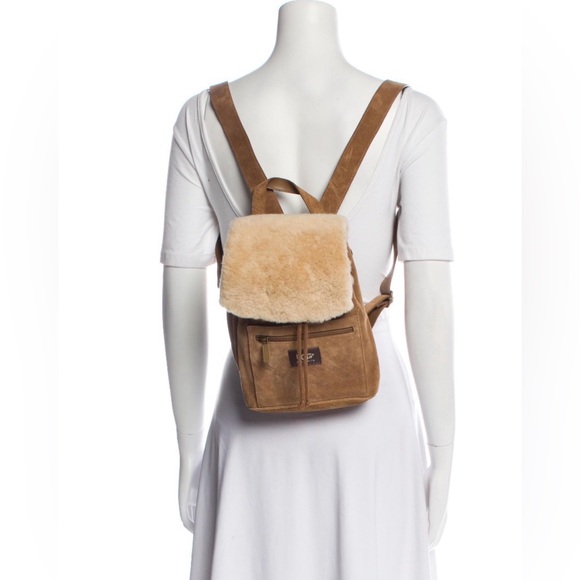 UGG Nordie shearling/sherpa & suede leather mini backpack - Picture 4 of 7
